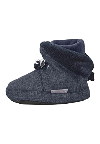 Sterntaler Baby Jungen Melange Babyschuh - Babystiefel, Babystiefelchen - Mid-Top Babyschuh mit rutschfester Gummi Sohle - blau, 17/18 EU von Sterntaler