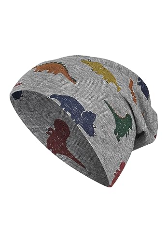 Sterntaler Baby - Jungen Mütze Baby Beanie Mütze Dinos, hellgrau, 49 von Sterntaler