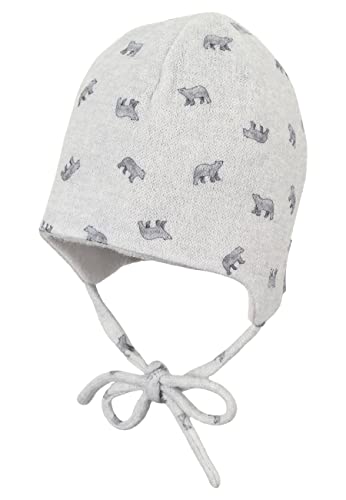 Sterntaler Baby - Jungen Mütze Baby Beanie Mütze Eisbären, hellgrau, 35 von Sterntaler