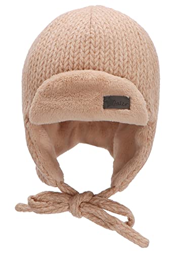 Sterntaler Baby Jungen Mütze Baby Fliegermütze Strickoptik Mütze - Mütze Baby - aus Viskose mit Ohrenklappen und Bindeband - beige, 39 von Sterntaler