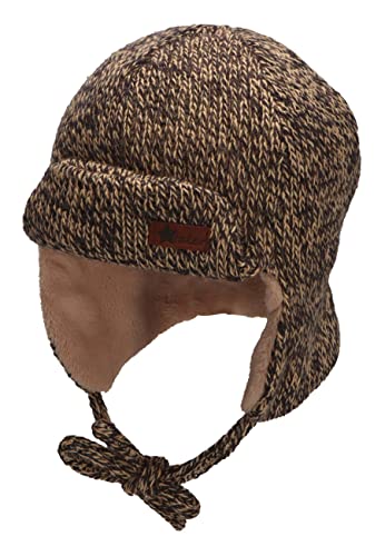 Sterntaler Baby Jungen Mütze Baby Fliegermütze Strickware Mütze - Mütze Baby - aus Teddy mit Ohrenklappen und Bindeband - dunkelbraun, 51 von Sterntaler