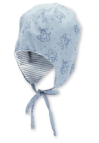 Sterntaler Baby Jungen Mütze Baby GOTS Esel Mütze - Mütze Baby, Kappe Kinder - aus bedrucktem Jersey mit Eseln und Bindeband - bleu, 35 von Sterntaler