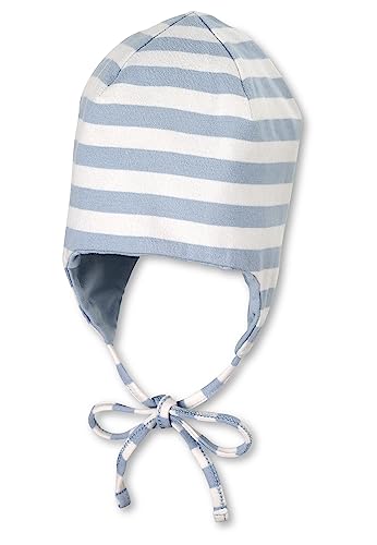 Sterntaler Baby Jungen Mütze Baby GOTS Streifen Mütze - Mütze Baby, Kappe Kinder - aus Jersey mit Streifen und Bindeband - bleu, 35 von Sterntaler