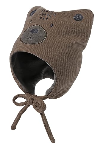 Sterntaler Baby - Jungen Mütze Baby Mütze Bär mit Ohren und Bindeband, beige, 45 von Sterntaler