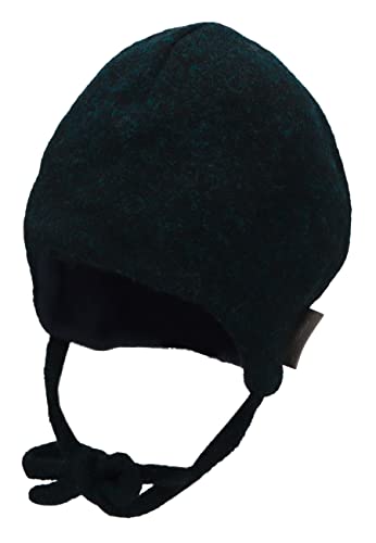 Sterntaler Baby Jungen Mütze - Mütze Baby, Kappe Kinder - aus Merino Wolle (sehr weich) mit Bindeband - anthrazit meliert, 43 von Sterntaler