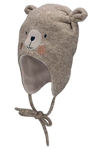 Sterntaler Baby Jungen Mütze - Mütze Baby, Kappe Kinder - aus Strickfleece mit Ohren und Bindeband - hellgrau, 47 von Sterntaler
