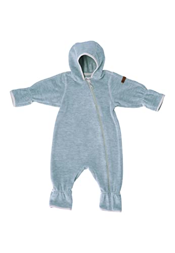 Sterntaler Baby Jungen Overall Baby Melange Overall - Overall Baby - aus Microfleece mit Stickerei und Reißverschluss - rauchgrau, 56 von Sterntaler