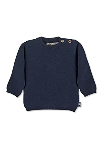 Sterntaler Baby Jungen Pullover Baby Strick GOTS Strick Stern Pullover - Pullover Strick Baby - mit Stern Stickerei und Knopfleiste - marine, 56 von Sterntaler