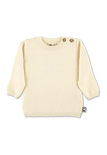 Sterntaler Baby Jungen Pullover Baby Strick GOTS Strick Stern Pullover - Pullover Strick Baby - mit Stern Stickerei und Knopfleiste - natur, 56 von Sterntaler