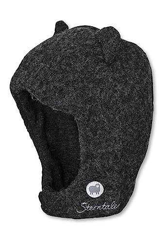 Sterntaler Baby Jungen Schalmütze Kleinkinder Schalmütze Mütze - Schalmütze Kinder - aus Merino Wolle mit Klettverschluss - anthrazit meliert, 45 von Sterntaler