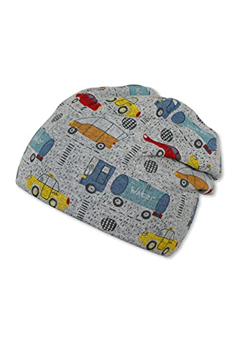 Sterntaler Baby-Jungen Slouch-Beanie Auto Mütze, Silber, 45 von Sterntaler