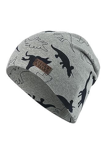 Sterntaler Baby-Jungen Slouch-Beanie Dino2 Mütze, Silber, 49 von Sterntaler