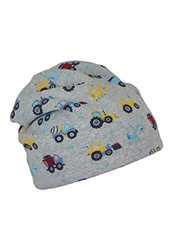 Sterntaler Baby-Jungen Slouch-Beanie LKW+Traktor Mütze, Silber, 39 von Sterntaler