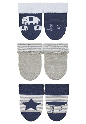 Sterntaler Baby-Jungen Söckchen 3er Elefant Socken, Marine, 14 von Sterntaler