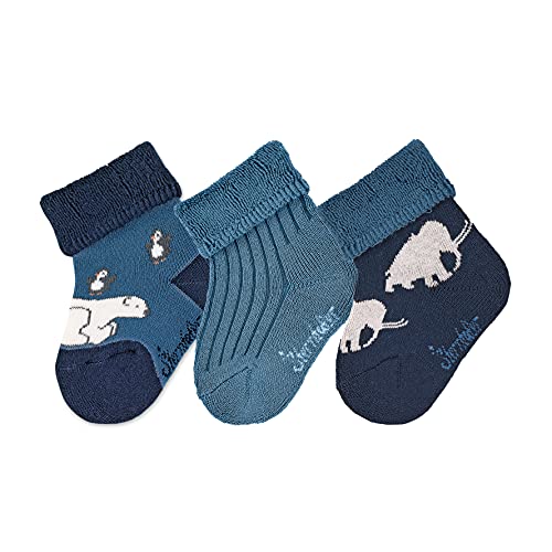 Sterntaler Baby-Jungen Söckchen 3er-Pack Eisbär Strumpfwaren, Marine, 18 von Sterntaler