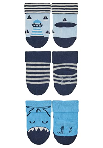 Sterntaler Baby-Jungen Söckchen 3er-Pack Leuchtturm Socken, Marine, 18 von Sterntaler