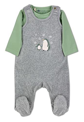 Sterntaler Baby Jungen Strampler Set Nicki Strampler - Strampler Baby - aus Nicki mit uni Single Jersey und Pinguine Stickerei - grün, 68 von Sterntaler