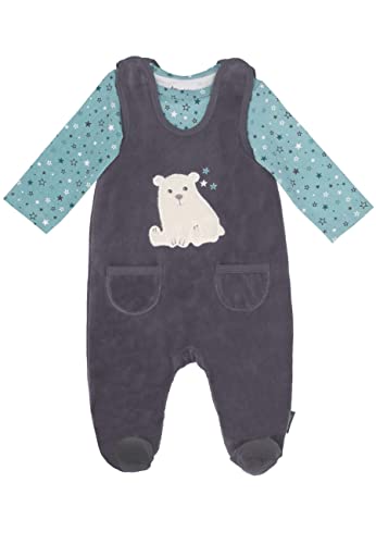 Sterntaler Baby Jungen Strampler-Set Strampler-Set Nicki Eisbär Elia - Strampler Baby, Babybody, Babykleidung - dunkelgrau, 68 von Sterntaler