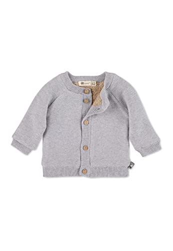 Sterntaler Baby Jungen Strickjacke Baby GOTS Strick Stern Jacke - Strickjacke Baby - Strickjacke mit Teddy Futter und Knopf - hellgrau meliert, 68 von Sterntaler