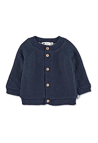 Sterntaler Baby Jungen Strickjacke Baby GOTS Strick Stern Jacke - Strickjacke Baby - Strickjacke mit Teddy Futter und Knopf - marine, 62 von Sterntaler