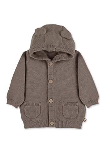 Sterntaler Baby Jungen Strickjacke Baby GOTS Strickjacke Emmi - Strickjacke Baby - Strickjacke mit Öhrchen und Knopfleiste - braun, 50 von Sterntaler