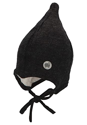 Sterntaler Baby Jungen Strickmütze Baby Strickmütze Mütze - Baby Strickmütze, Mütze Baby - aus Wolle mit Bindeband - anthrazit meliert, 39 von Sterntaler