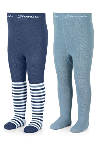 Sterntaler Baby Jungen Strumpfhose Baby Kleinkind Strumpfhose Doppelpack Bambus - Babystrumpfhose - aus Bambuszellstoff - blau, 116 von Sterntaler