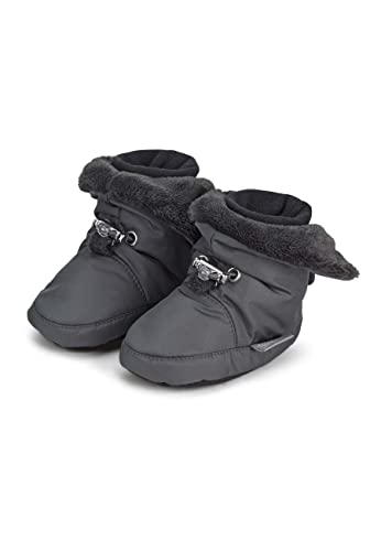 Sterntaler Baby Jungen Uni Babyschuh - Babystiefel, Babystiefelchen - Mid-Top Babyschuh mit rutschfester Gummi Sohle - dunkelgrau, 18 von Sterntaler