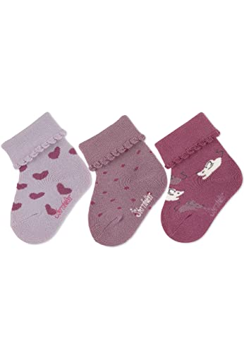 Sterntaler Baby - Mädchen Baby Socken Baby-socke 3er Pack Mäuse, Flieder, 16 von Sterntaler