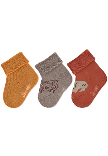 Sterntaler Baby - Mädchen Baby Socken Baby-socke 3er Pack Schaf und Bär, Hellbraun, 14 von Sterntaler