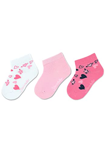 Sterntaler Baby Mädchen Baby Socken Kurz-Söckchen 3er Pack Herzen - Socken Baby, Babysöckchen, Babysocken - aus Baumwolle - rosa, 18 von Sterntaler