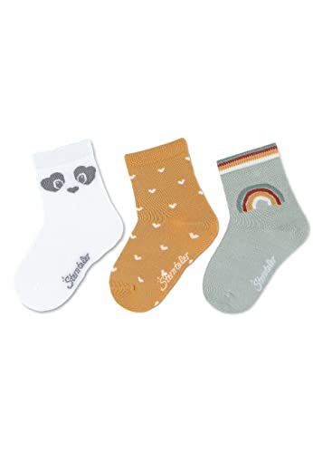 Sterntaler Baby Mädchen Baby Socken Söckchen 3er Pack Bambus - Socken Baby, Babysöckchen, Babysocken - aus Bambuszellstoff - weiß, 22 von Sterntaler