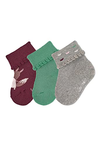 Sterntaler Baby Mädchen Baby Socken Söckchen 3er-Pack Eichhörchen Strümpfe - Socken Baby - mit Eichhörnchen Motiv, uni und Herzen - rosa, 16 von Sterntaler