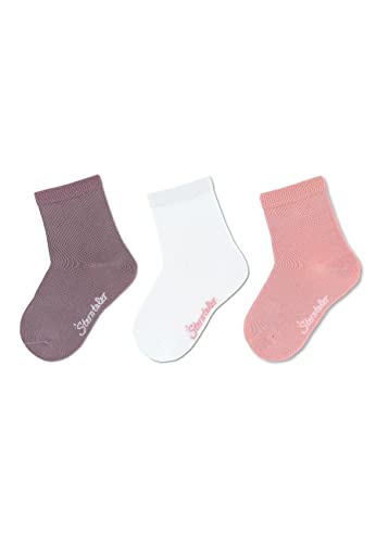 Sterntaler Baby Mädchen Baby Socken Söckchen 3er Pack uni Bambus - Socken Baby, Babysöckchen, Babysocken - aus Bambuszellstoff - lila, 18 von Sterntaler