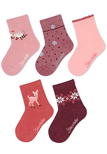 Sterntaler Baby - Mädchen Baby Socken Söckchen 5er-pack, Rosa, 18 von Sterntaler