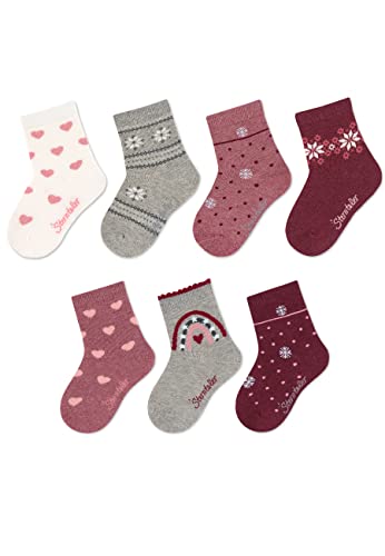Sterntaler Baby - Mädchen Baby Socken Söckchen 7er-pack, Rot Meliert, 18 von Sterntaler