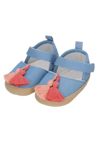 Sterntaler Babyballerina Quasten - Bequeme Ballerina mit aufgenähter rutschfester Herzchensohle - Baby -Ballerina Mädchen gefüttert mit Frottee - grau -blau, 16 von Sterntaler