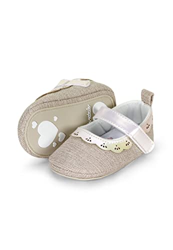 Sterntaler Baby Mädchen Ballerina Baby Babyballerina uni - Babyschuhe, Baby Ballerina Schuhe - mit rutschfester Herzchensohle - beige, 18 von Sterntaler