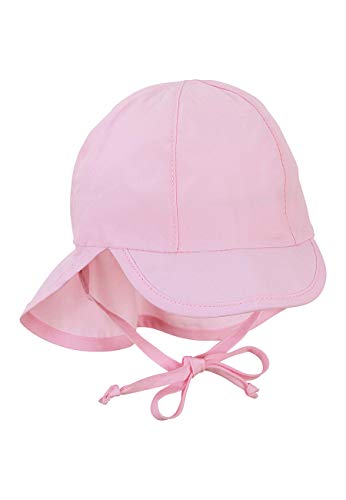Sterntaler Schirmmütze Nacken Basic - Mädchen Baby- und Kinder Mütze mit Nackenschutz, Ohrenklappen und Bindeband - UV-Schutz 50+ Hut aus Popeline (Bio) - Sommer Kopfbedeckung - puderrosa, Größe 47 von Sterntaler