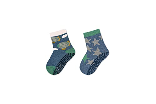 Sterntaler Baby-Mädchen FLI AIR DP Zeppelin+Sterne Hausschuh-Socken, Tintenblau, 18 von Sterntaler