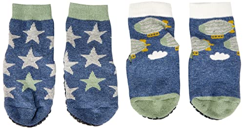 Sterntaler Baby-Mädchen FLI AIR DP Zeppelin+Sterne Hausschuh-Socken, Tintenblau, 20 von Sterntaler