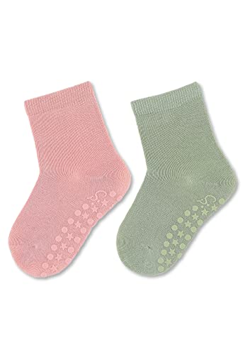 Sterntaler Baby - Mädchen Fliesen Socken Baby Abs-söckchen Doppelpack Uni, Zartrosa, 20 von Sterntaler