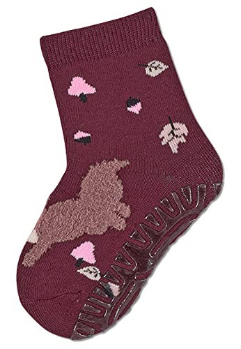 Sterntaler Baby Mädchen Fliesen Socken Baby FLI Soft Eichhörnchen Strümpfe - Fliesen Rutsch Socken Baby - mit Tier-Motiv und Vollplüsch - pink, 24 von Sterntaler