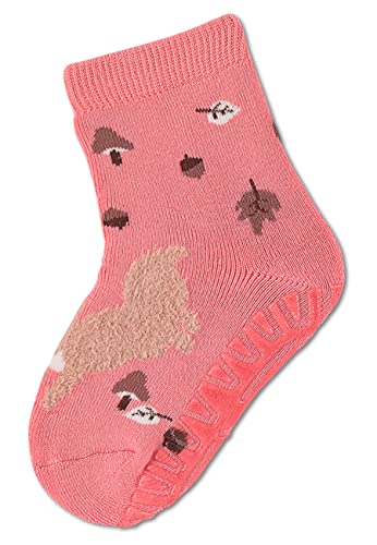 Sterntaler Baby Mädchen Fliesen Socken Baby FLI Soft Eichhörnchen Strümpfe - Fliesen Rutsch Socken Baby - mit Tier-Motiv und Vollplüsch - rosa, 24 von Sterntaler