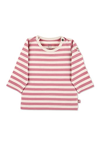 Sterntaler Baby Mädchen Langarmshirt Baby GOTS Langarm-Shirt gestreift - Baby Shirt Langarm - mit Esel Stickerei und Knopf - rosa, 62 von Sterntaler