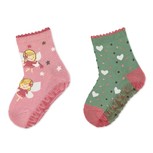 Sterntaler Baby-Mädchen GlitzerFlitzerAIR DP Fee+Herz Hausschuh-Socken, Rosa, 17-18 von Sterntaler