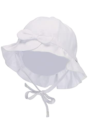 Sterntaler Baby Mädchen Hut Baby Hut Leinen - Baby Hut, Kopfbedeckung Baby Sommer, Sommerhut Baby - aus Baumwolle - weiß, 39 von Sterntaler