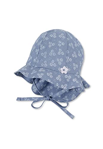 Sterntaler Baby Mädchen Hut Baby Sonnenhut Blumen - Baby Hut, Kopfbedeckung Baby Sommer, Sommerhut Baby - aus Baumwolle - mittelblau, 45 von Sterntaler