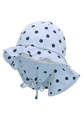 Sterntaler Baby Mädchen Hut Baby Sonnenhut Punkte - Baby Hut, Kopfbedeckung Baby Sommer, Sommerhut Baby - mit Bindeband - himmelblau, 45 von Sterntaler