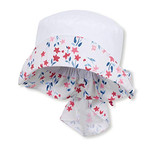 Sterntaler Baby-Mädchen Hut mit Nackenschutz Mütze, Weiß (Weiss 500), XXXX-Large (Herstellergröße: 49) von Sterntaler